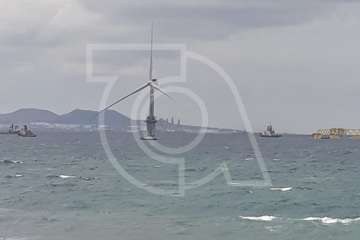 El primer molino marino de España, en la costa de Telde (Foto Miguel Ángel García)